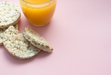 glass of juice and cookies