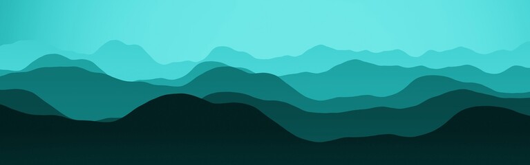Fototapeta na wymiar cute light blue peaks landscape - flat computer graphics texture illustration
