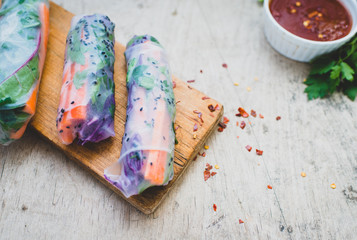 Spring rolls in rice paper