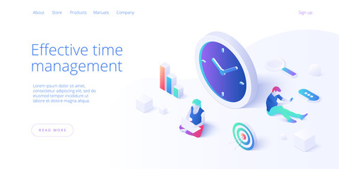 Effective time management in flat vector illustration. Woman working and task prioritizing. Organization for effective productivity. Job schedule optimization concept.