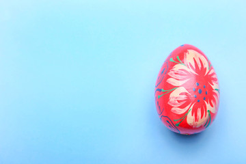 Wooden painted easter egg