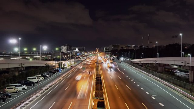 品川区大井より撮影した首都高速湾岸線のタイムラプス映像（フィックス）