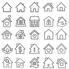 House Icon Set. House vector illustration symbol.