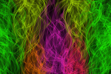 abstract colored dust explosion on a black background.abstract powder splatted background.	