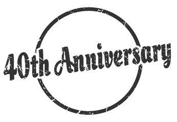 40th anniversary sign. 40th anniversary round vintage grunge stamp. 40th anniversary
