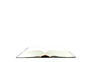 open book on white background