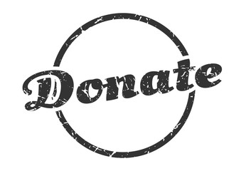 donate sign. donate round vintage grunge stamp. donate