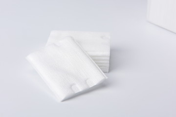 The cotton pad is on a white background