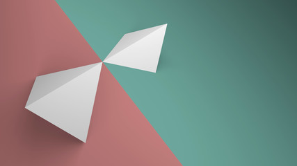 Abstract minimal geometric installation, 3d art