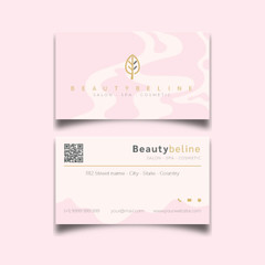 White river with beauty leaf Business card simple Design