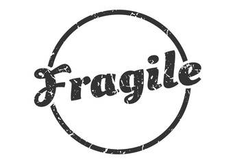 fragile sign. fragile round vintage grunge stamp. fragile