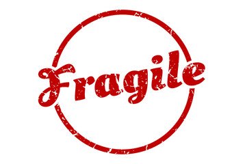 fragile sign. fragile round vintage grunge stamp. fragile