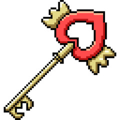 Fototapeta premium vector pixel art isolated heart key