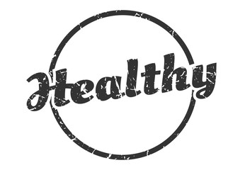 healthy sign. healthy round vintage grunge stamp. healthy