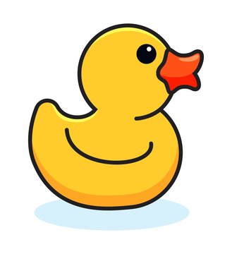 vector drawing with yellow rubber duck