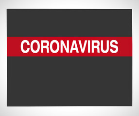 Wyoming USA federal state map with Coronavirus warning illustration
