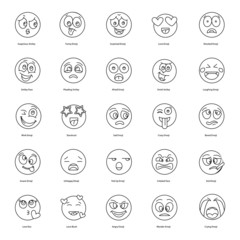 Line Set OF Emoticons Icons 