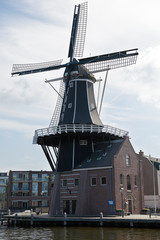 Fototapeta na wymiar Traditional dutch Windmill located in Haarlem, The Netherlands