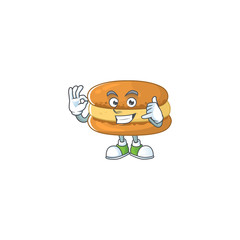 Call me funny gesture chocolate macarons mascot cartoon design