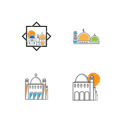 islamic mosque logo vector icon template