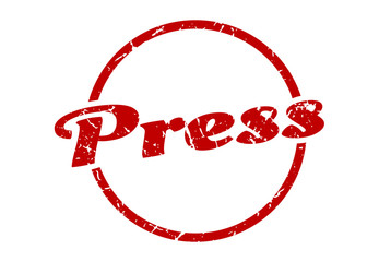 press sign. press round vintage grunge stamp. press