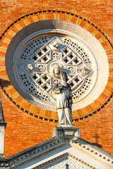 Arcade, Italy. Arcitecture of catholic church (Parrocchia di San Lorenzo) in Arcade.