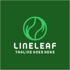 Leaves logo design vector template with Green Line Concept style. plant icon for agriculture Company And Business.