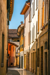 Fototapeta na wymiar Pordenone, Italy. Beautiful streets of Pordenone in sunny day.
