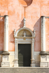 Pordenone, Italy. Beautiful architecture of catholic church (Duomo Concattedrale di San Marco) in...