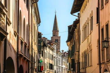 Fototapeta na wymiar Pordenone, Italy. Beautiful streets of Pordenone in sunny day.