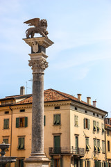Fototapeta na wymiar Udine, Italy. View of piazza della Liberta (square of Liberty) in Udine.