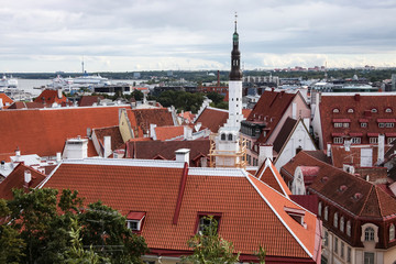 View of the city center of Tallinn from the observation deck