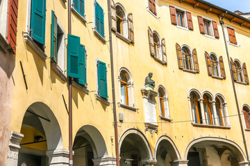 Udine, Italy. Beautiful streets of Udine in sunny day.