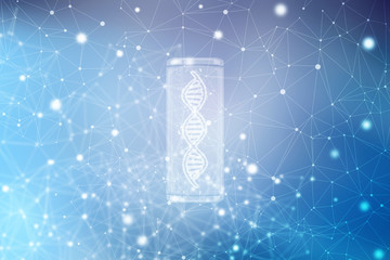 2d render of dna structure, abstract background