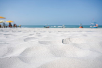 Fototapeta na wymiar Summer sea and sand beach background with copy space.