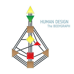 Human design bodygraph chart design. Vector isolated illustration. Energy centers gates system blank template