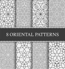 Set of traditional arabian seamless pattern, vector illustration