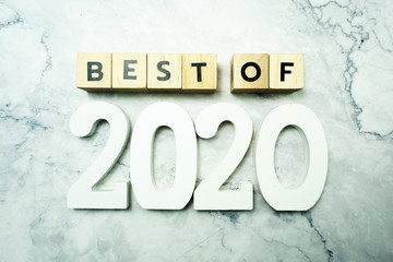 Best of the year 2020 letter word on marble background