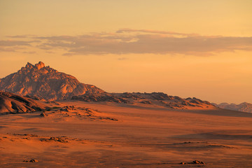 a desert landscape in namibia - obrazy, fototapety, plakaty