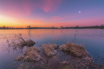 Soft sunrise above lake wendel