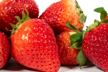 close up of fresh organic strawberry