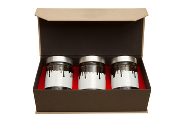 honey jars in the box