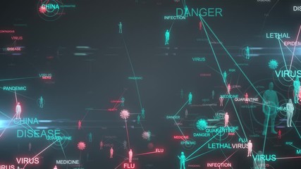 Coronavirus COVID-19 outbreak spread of virus between people social distancing - Animation Render