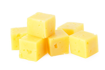 Cut of cheese isolated on a white background