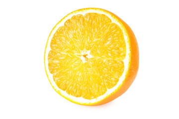 sliced orange isolated on white background. healthy food.