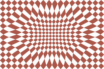 Fondo de rombos rojo y blancos explosivo. 