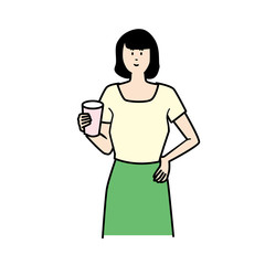 ドリンクを飲む女性