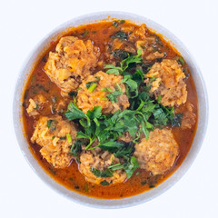 Delicious Swedish meatballs with a hearty brown sauce with parsley