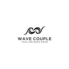 Creative luxury abstract sea water wave logo icon template