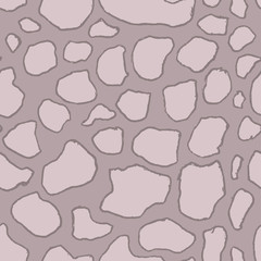 Stones handdrawn seamless gray pattern. Vector illustration.